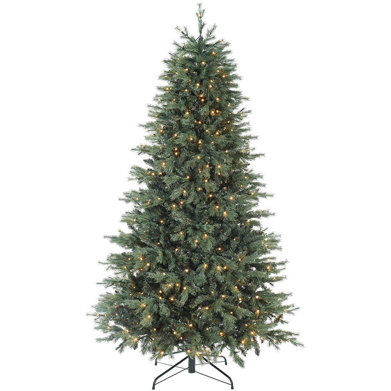 Green Realistic Spruce Christmas Tree with 450 LED Lights, 6' H
