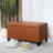 33.6" Faux Leather Storage Ottoman With Wooden Legs