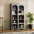 ON-TREND Free Standing 5 Tier Bookshelves, Bookcases Set Of 2, Farmhouse Two-Tone Storage Cabinet With Adjustable Shelves, Modern 72"H Kitchen Pantry Cabinet For Living Room, Home Office-31912762