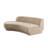 Zelda LF Curved Chaise In Light Camel Performance Velvet W/ (1) Accent Pillow Ball