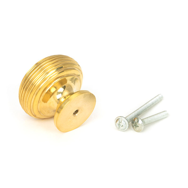 Round Knob, 4 cm, Polished Brass