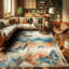 Machine Printed 177cm X 122cm Area Rug