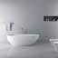 freestanding solid surface soaking bathtub