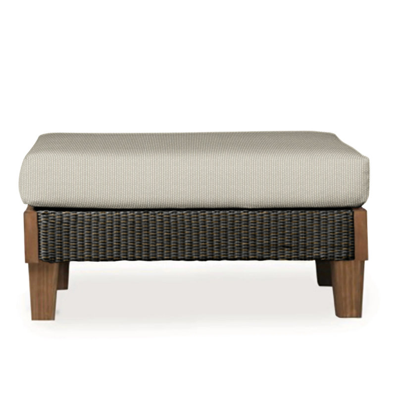 Catalina Outdoor Ottoman, Canvas Black Sunbrella® Canvas, Mink