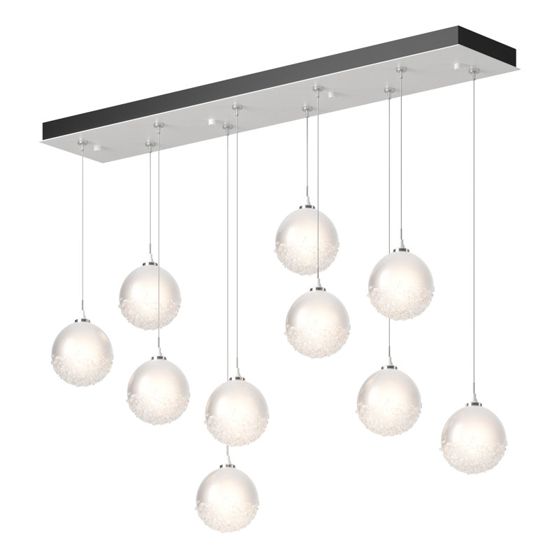 Fritz 10 - Light Kitchen Island Globe Pendant, White, 80" H x 44.5" W x 9.4" D