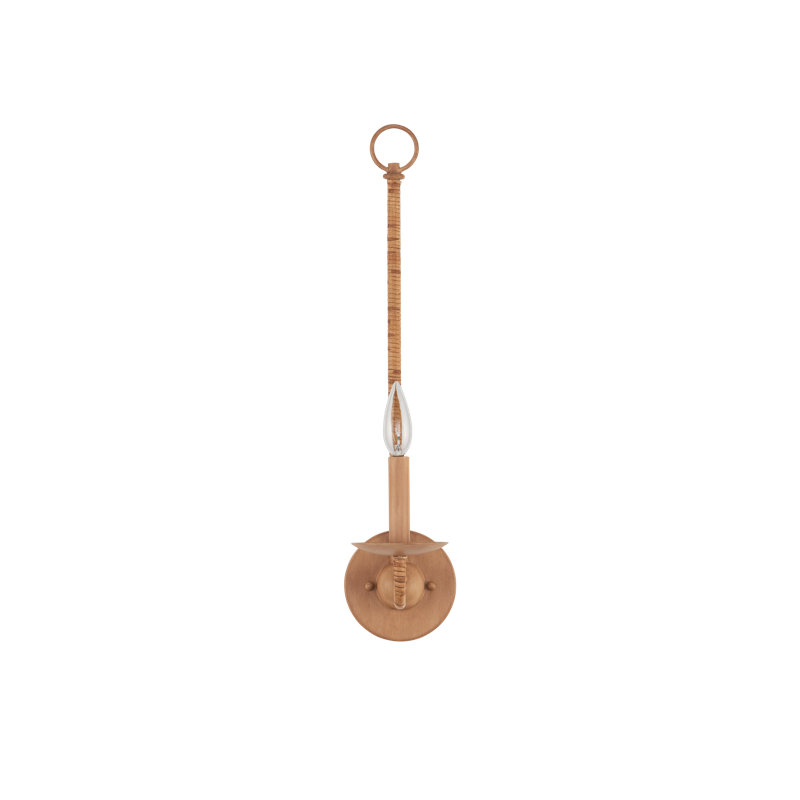 Saxon Single-Light Wall Sconce, Natural/Saddle Tan