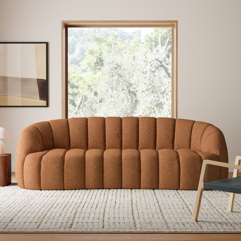 Coco 100" Wide Upholstered Sofa, Ginger