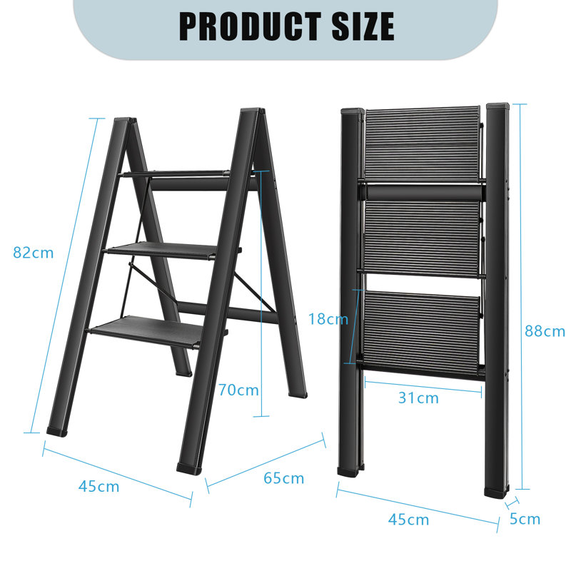 3- Step Aluminium Lightweight Folding Step Ladder
