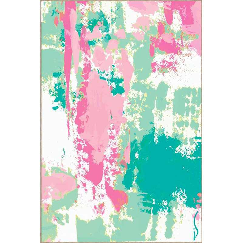 Tapis vert lavable à motif tissé vert, Sous-tapis rectangulaire de 3 pi 3 po x 4 pi 11 po