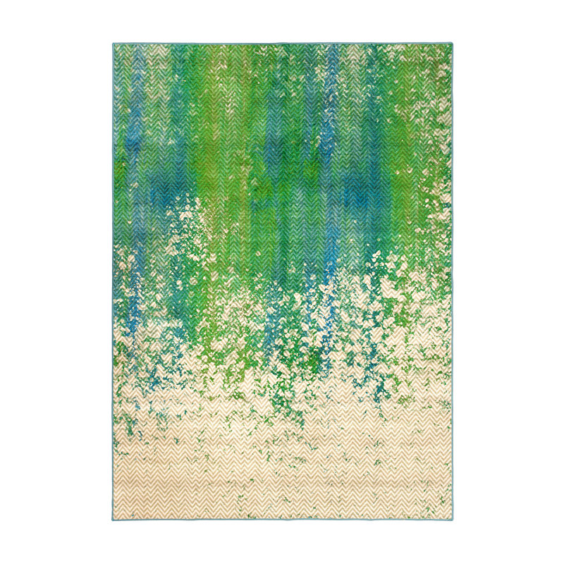 Tapis bleu sarcelle Hazel, Rectangle 5 pi x 7 pi