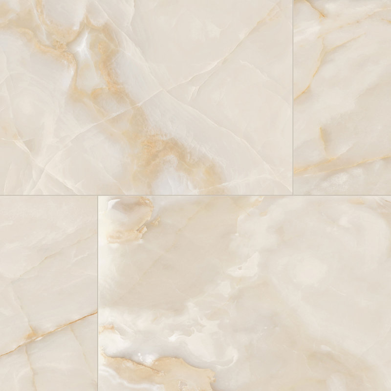 Carreau de porcelaine et de plancher 24 po x 48 po American Onyx, Beige