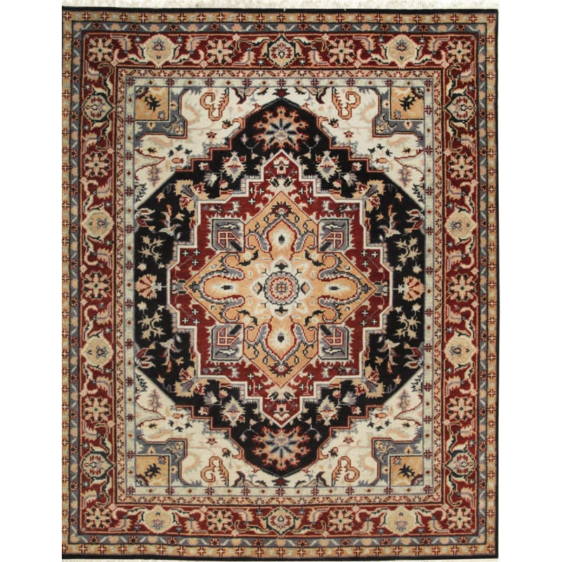 Blue Hand-Knotted Wool Sharp Precision Geometric Modern Contemporary Carpet Rug, 10' x 14'