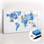 Magnetic Memo Board Whiteboard - 120 x 60 cm - With Marker and Magnets - World map watercolor
