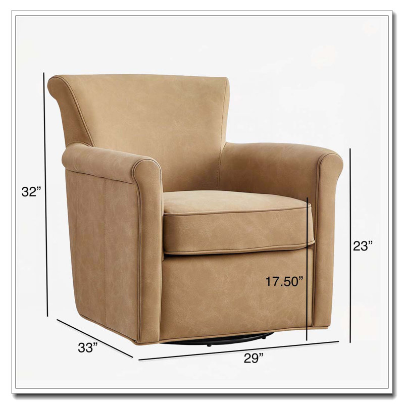Fauteuil d'appoint pivotant en similicuir, Brun miel