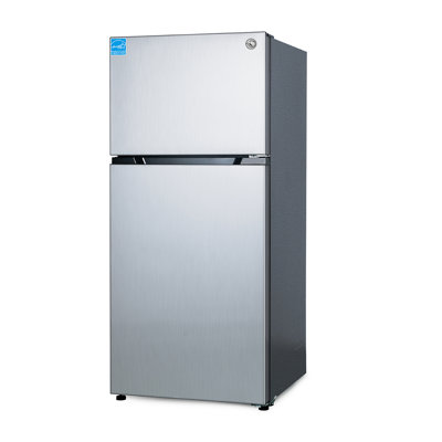 Commercial Cool 18 Cu. Ft. Top Mount Refrigerator with Freezer, 2-Door Refrigerator with Top Freezer and Adjustable Temperature Control, Ice Maker Ready, ENERGY STAR, CCR1800GS, Stainless Look