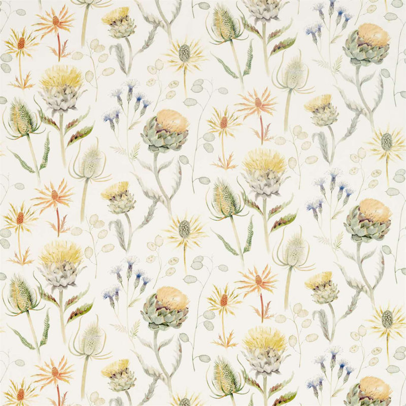 Thistle Garden Fabric, Ochre/Olive