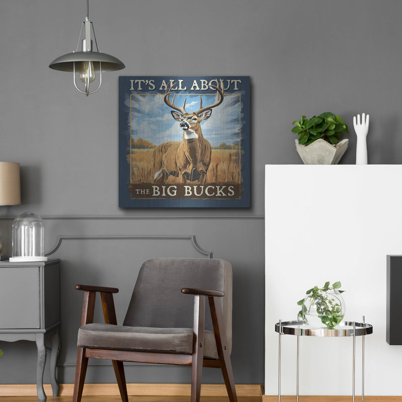  «Big Bucks» par Jim Baldwin, art mural en métal, 24 po x 24 po, H 24 po x l 24 po