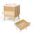 Grooved Wooden Nightstands With 2 Drawers -867821652