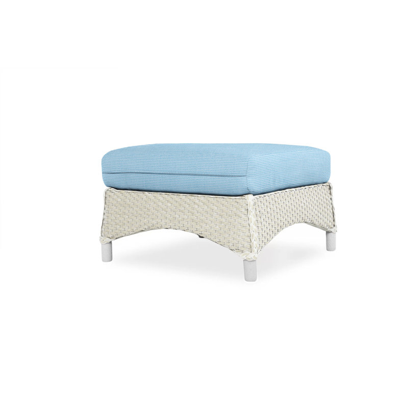Mandalay Outdoor Ottoman, Antique White, Bright Side Fog