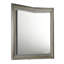 Miroir de commode 41 "x 44" avec DEL Vino, bois gris Glam, garniture argentée Vino