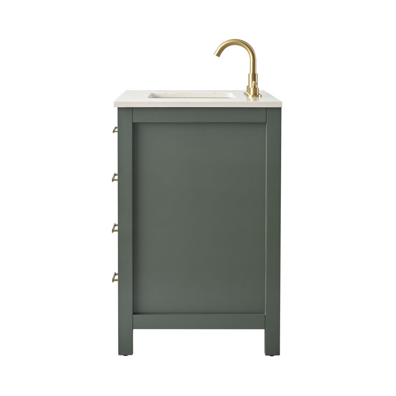 Trevor 36" W Single Vanity, Vintage Green/Brushed Gold
