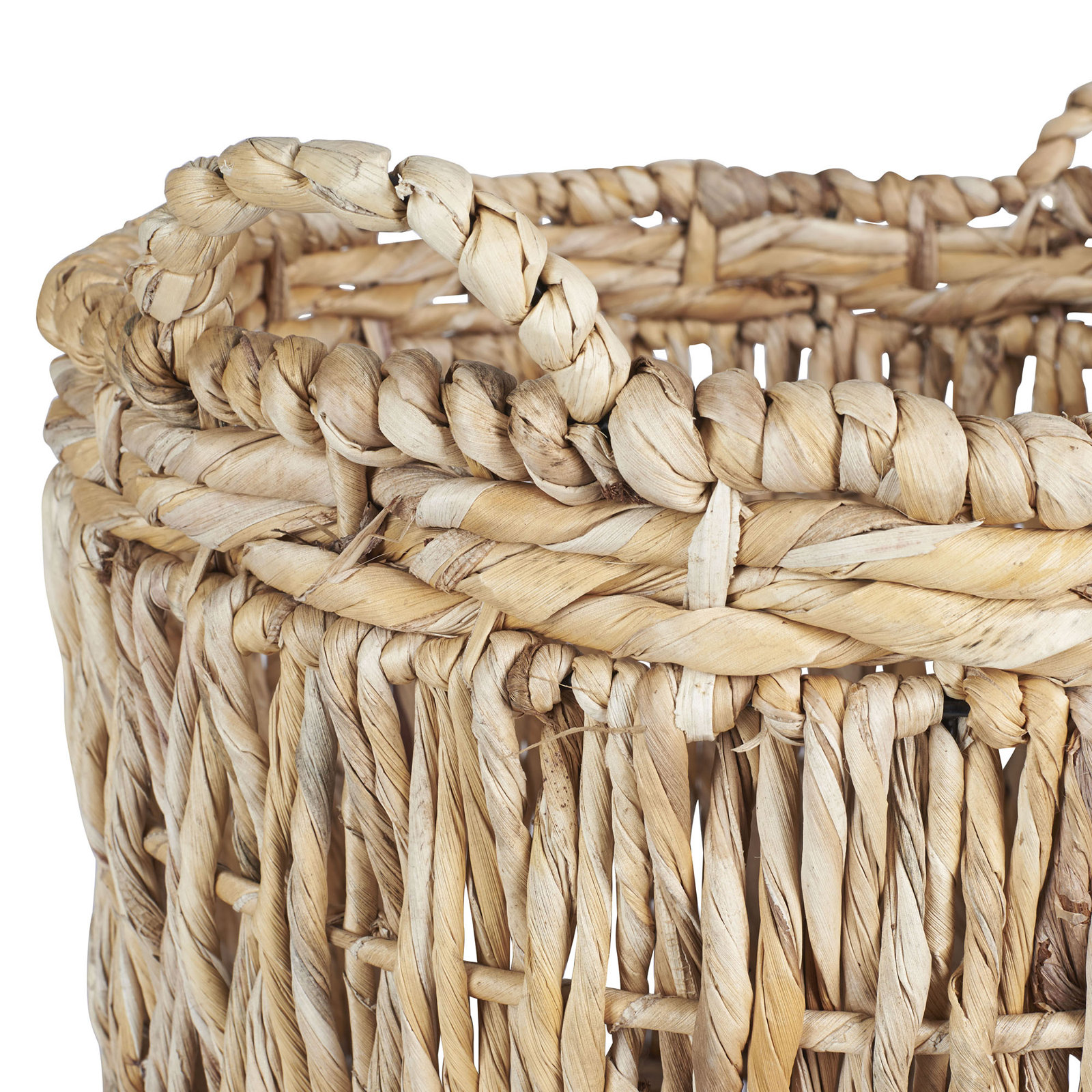 Artyom Tall Round Floor Wicker Basket, Natural