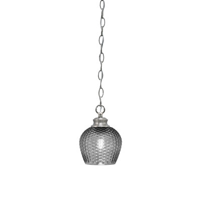 Luminaire suspendu à chaîne Quapaw avec verre texturé de 6 po