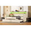 Lit de jour simple avec couchette en beige doux - Station de charge, lumières à DEL et taille de support de tête de lit-1880481165