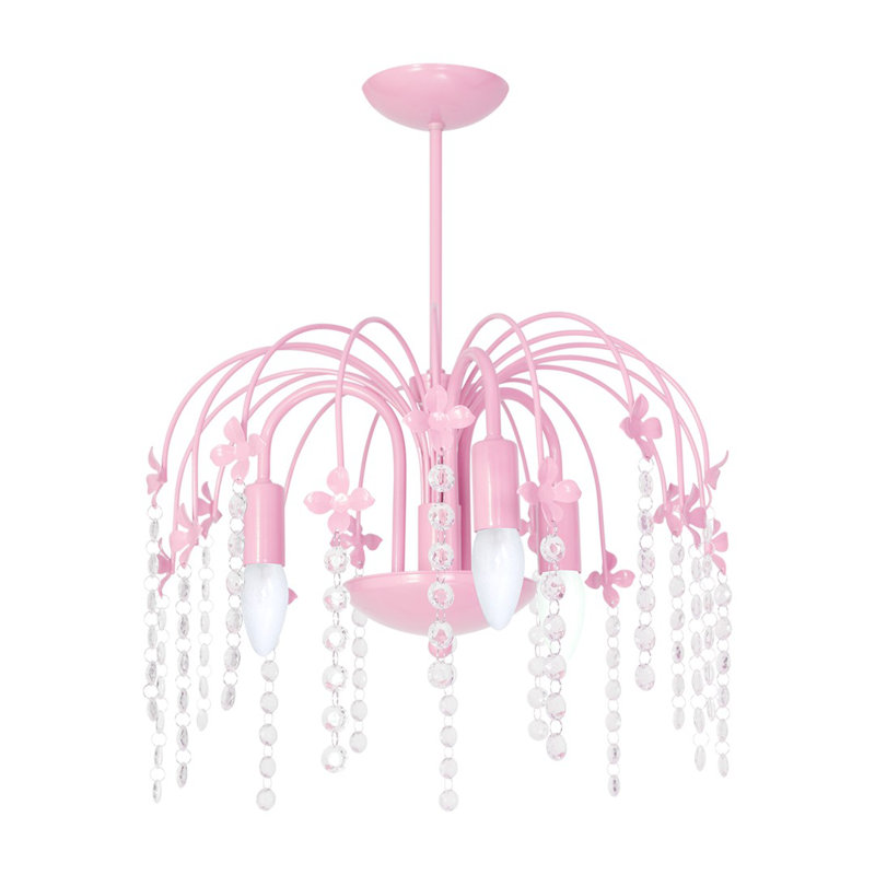 Laura 3 - Light Crystal Chandelier, Pink