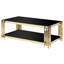 Table basse moderne moderne avec pieds en acier inoxydable et plateau en verre trempé noir-696863892