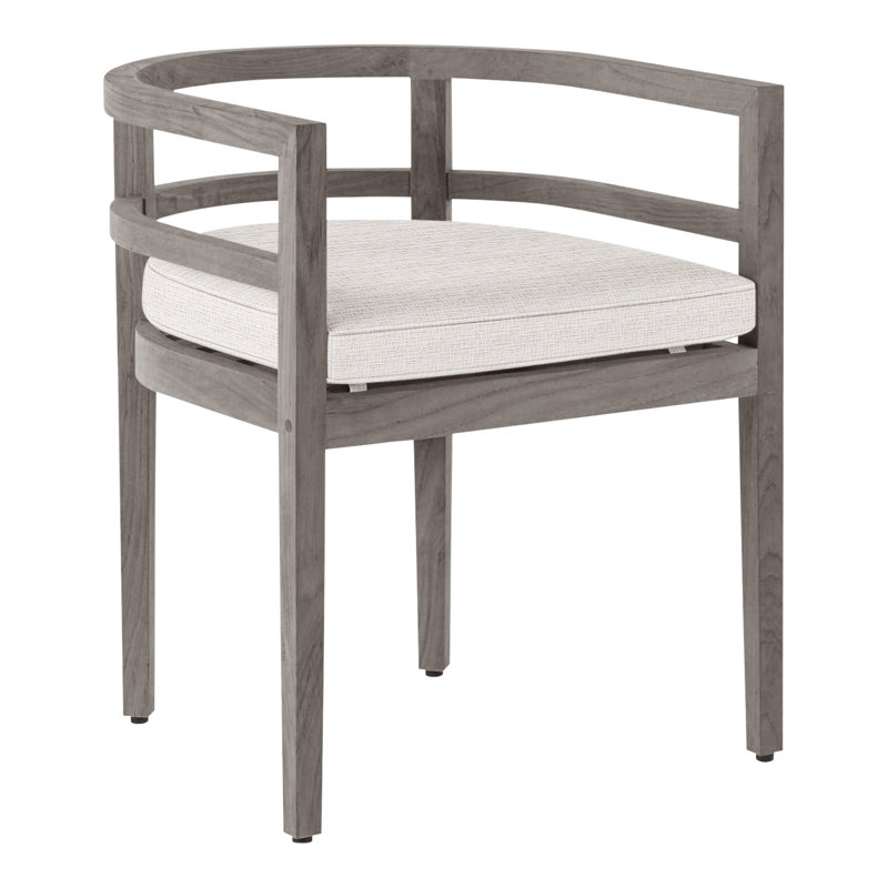 Santa Barbara Patio Dining Armchair with Cushions, Oyster Teak, Welt, Perigold IceBreaker Polar