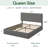 Hydraulic Lift Up Upholstered Platform Bed with Adjustable Headboard-1049167643-1049167647