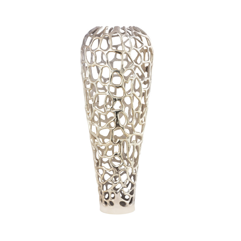 Codera Metal Floor Vase, 44cm H  x 19cm W  x 18cm D, Light Gold