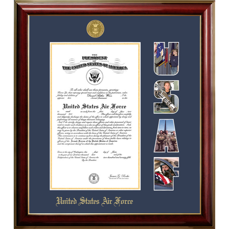 Cadre photo classique air force certificate, 10 po x 14 po