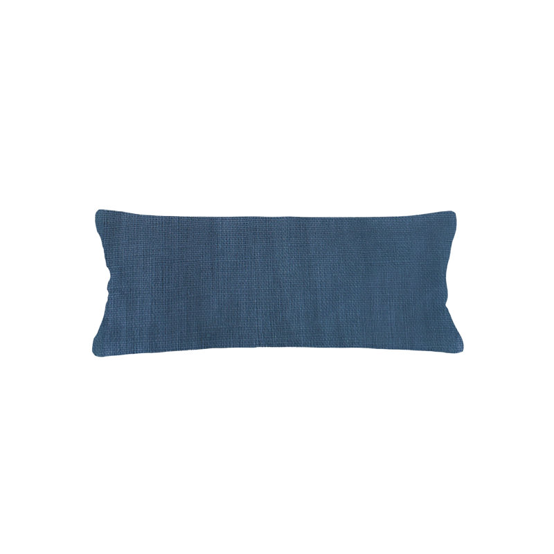 Oreiller en lin bleu marine 13 po x 30 po avec insert en duvet, Marine Blue