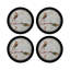 Zodiac Pisces Black Vegan Leather Round Coasters-1341312954