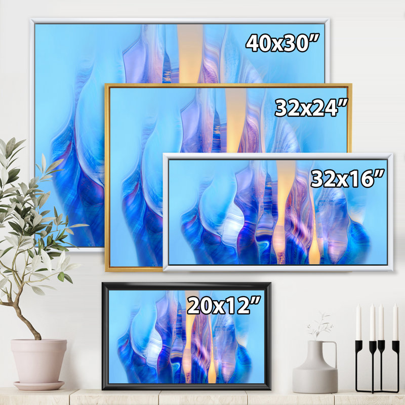 «Twistent Wavy Shape In Motion I», reproduction sur toile avec cadre flottant, H 30 po x l 40 po x 1,5 po, Encadrement doré