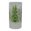 Porte-bougie en verre sans flamme 8 "pin de Noël peint à la main