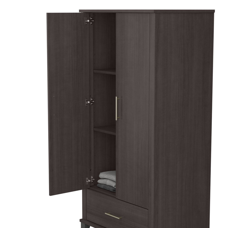 Armoire grande Katia avec meuble télé avec commode Katia, Gris orage