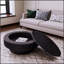 31.5'' Round Coffee Table with Storage, Solid Wood Veneer, Modern Accent for Living Room, Bedroom, and Office, Black