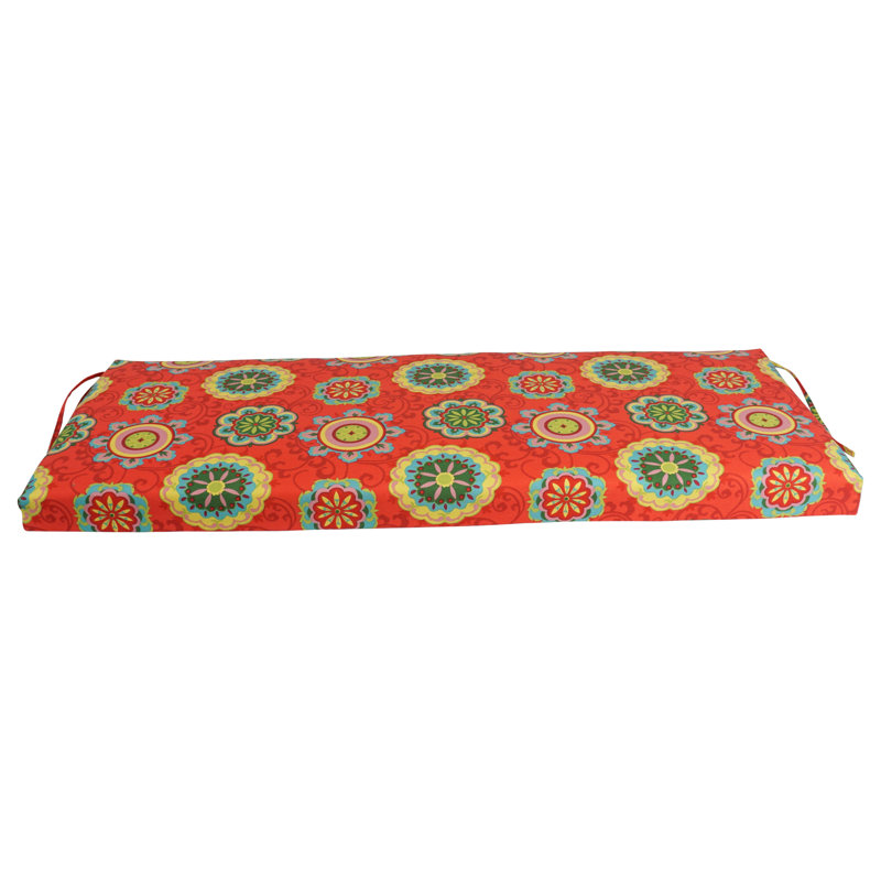 Outdoor 3'' Bench Seat Cushion, Farmington Terrace Grenadine, 3.5" H x 48" W x 19" D