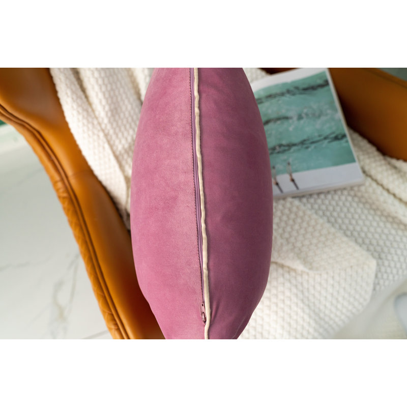 Pink Velvet Reversible Throw Pillow Set (18" x 18")