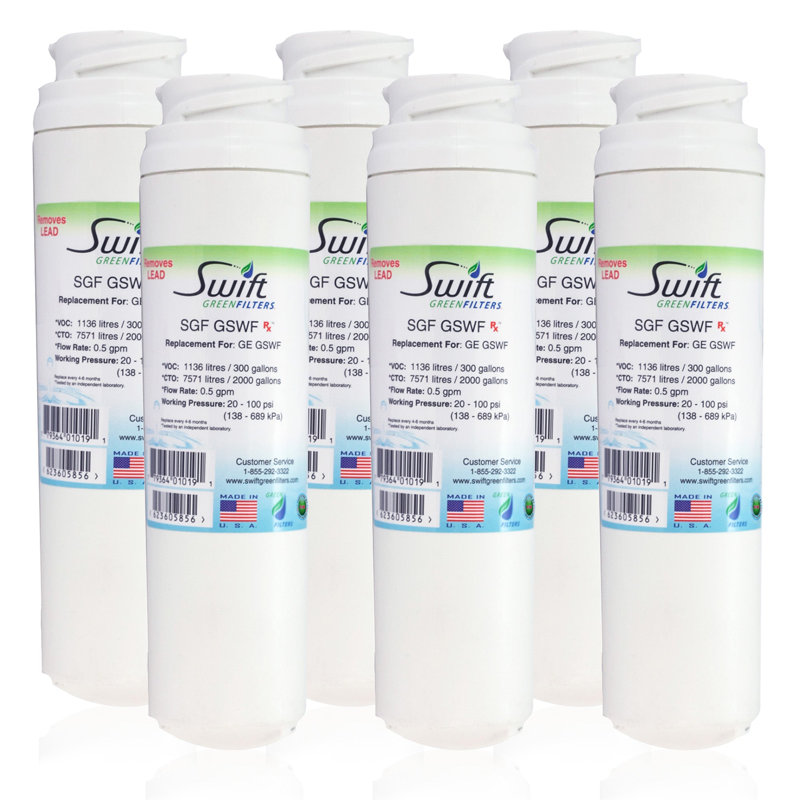 Swift Green Filters SGF-GSWF Rx Compatible Refrigerator Water Filter for GE GSWF Kenmore 46-9914, EFF-6023A, -6 Pack