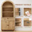 Bibliothèque de rangement arquée 71 ", vitrine avec tablette réglable et tiroir-975236455