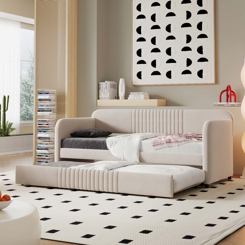 Upholstered Daybed, Beige