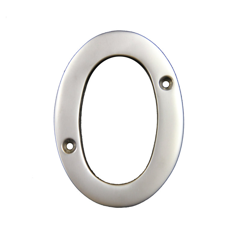 Numéro de maison 4 po, 0, Chrome satiné