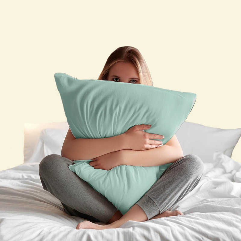 Vellux Solid Jersey Knit Sheets - Cotton Blend, Deep Pocket, Ultra Soft, Twin Sheet Set with 1 Pillowcase, Green