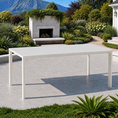 Table de salle à manger rectangulaire extérieure en aluminium Coral 71 po avec housse en tissu