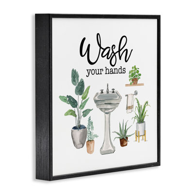 «Stupell Industries», phrase sur l'hygiène avec des plantes, estampe numérique de Masey St. Studios