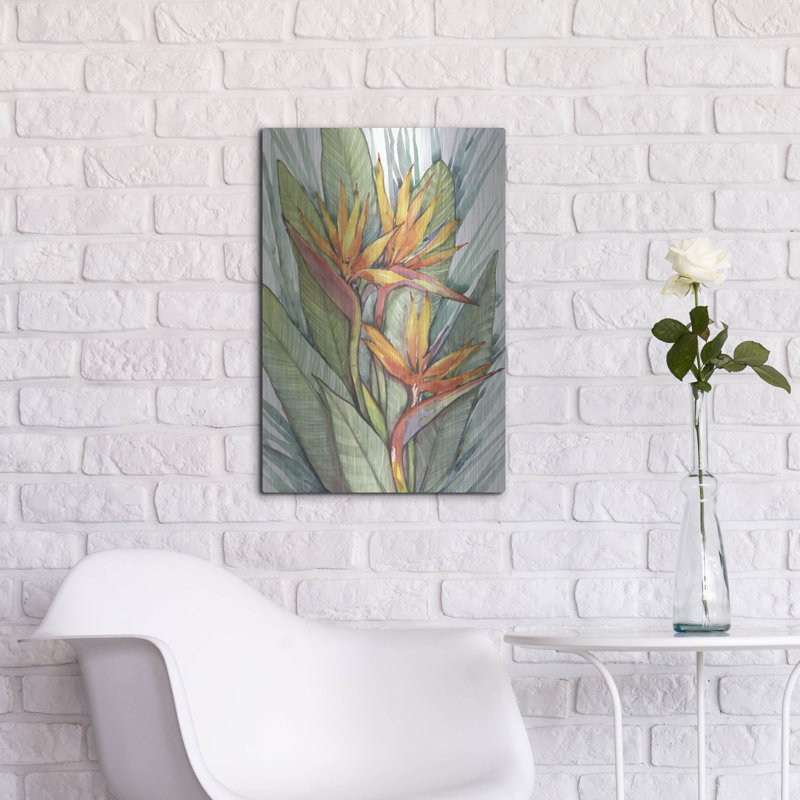 Bay Isle Home ™ «Tropical Botanical Paradise II» par Tim O'Toole, art mural en métal, H 16 po x l 12 po